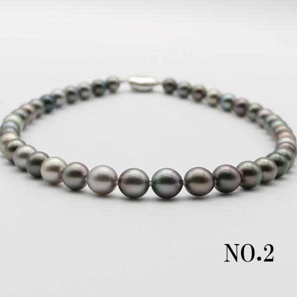 真珠 パール ネックレス 黒蝶真珠 パールネックレス 8mm-11mm ブラック