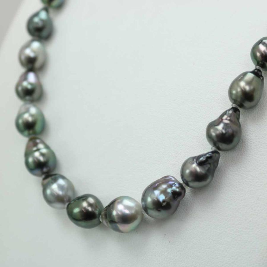 真珠 パール ネックレス 黒蝶真珠 パールネックレス 8mm-11mm マルチ