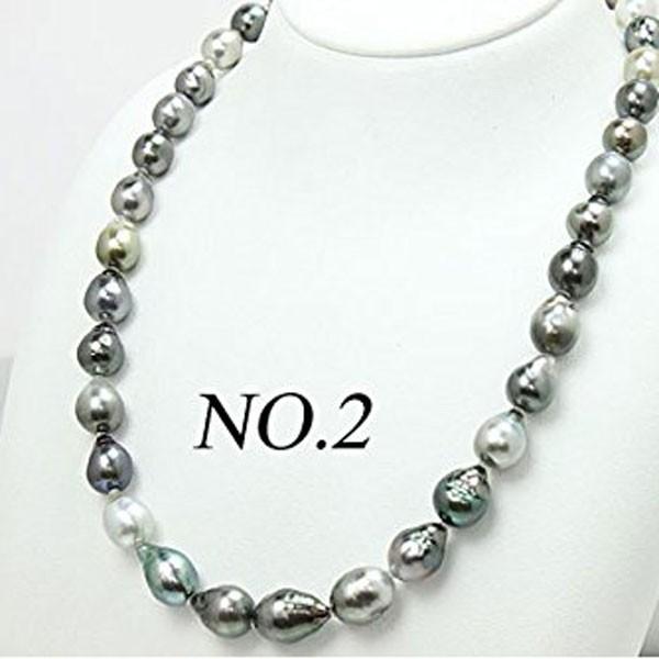 真珠 パール ネックレス 黒蝶真珠 パールネックレス 8mm-11mm マルチ