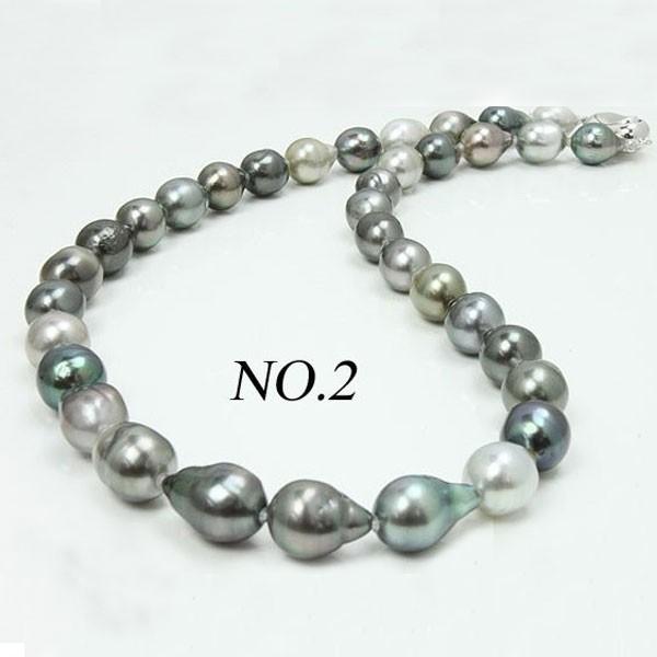 真珠 パール ネックレス 黒蝶真珠 パールネックレス 8mm-11mm マルチ 