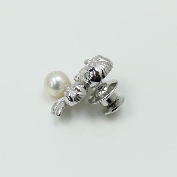 真珠 パール タイピン ブローチ フクロウ あこや真珠 7mm 7 5mm ホワイトカラー 真珠パール専門店 アリエルパール 通販 Yahoo ショッピング