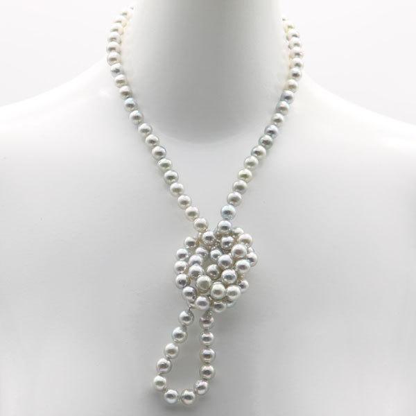 真珠 パール ロング ネックレス あこや真珠 パールネックレス 7.5mm