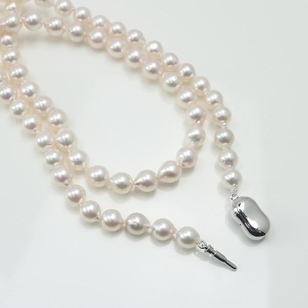 真珠 パール ロング ネックレス あこや真珠 パールネックレス 7mm-7.5 