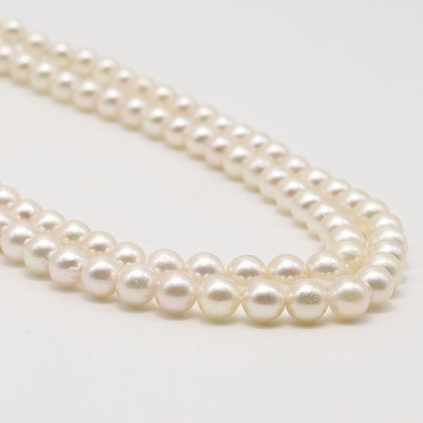 真珠 パール ロング ネックレス あこや真珠 パールネックレス 7mm-7.5