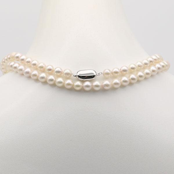 真珠 パール ロング ネックレス あこや真珠 パールネックレス 7mm-7.5