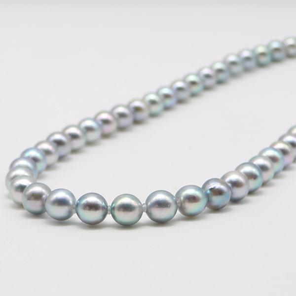 パールネックレス あこや ブルーグレー あこや真珠 パール ブルー グレー ネックレス 真珠 7.5 7mm 【公式通販】