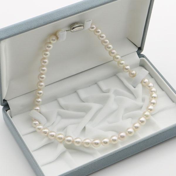 真珠 ネックレス あこや真珠 パール ネックレス 8.5mm-9mm ホワイトカラー シルバー アコヤ本真珠 パールネックレス 冠婚葬祭 12701の画像