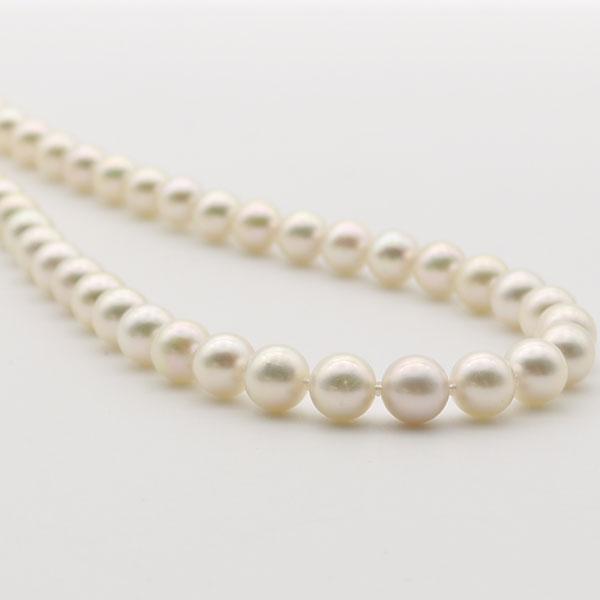 真珠 ネックレス あこや真珠 パール ネックレス 8.5mm-9mm ホワイトカラー シルバー アコヤ本真珠 パールネックレス 冠婚葬祭 12701の画像