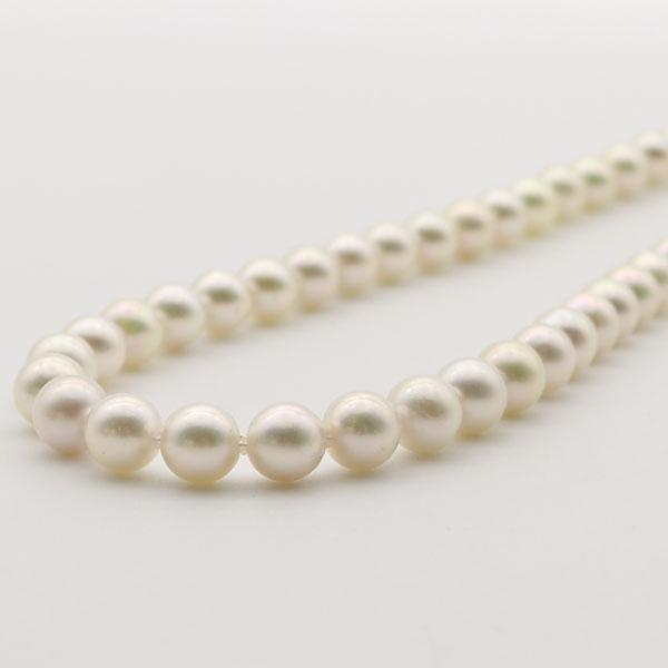 真珠 ネックレス あこや真珠 パール ネックレス 8.5mm-9mm ホワイトカラー シルバー アコヤ本真珠 パールネックレス 冠婚葬祭 12701の画像