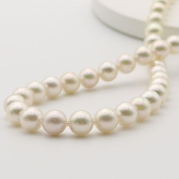 真珠 ネックレス あこや真珠 パール ネックレス 8.5mm-9mm ホワイトカラー シルバー アコヤ本真珠 パールネックレス 冠婚葬祭 12701の画像