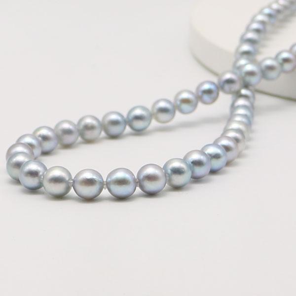 真珠 ネックレス あこや真珠 パール 7mm-7.5mm ナチュラル ブルー