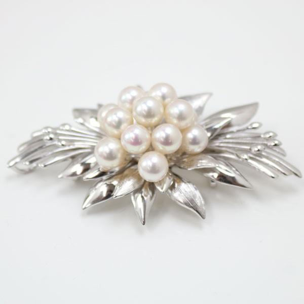 真珠 パール ブローチ アコヤ真珠 あこや真珠 7mm-7.5mm ホワイト