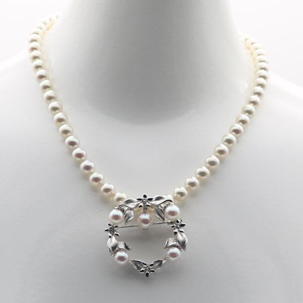 パールブローチ シルバー あこや 真珠 美品 65962-1.jpg