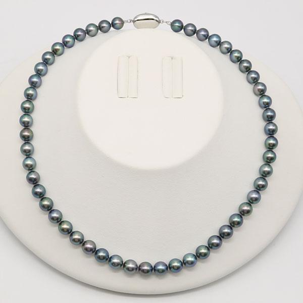 真珠 パール ネックレス あこや真珠 パールネックレス 7.5mm-8mm 黒