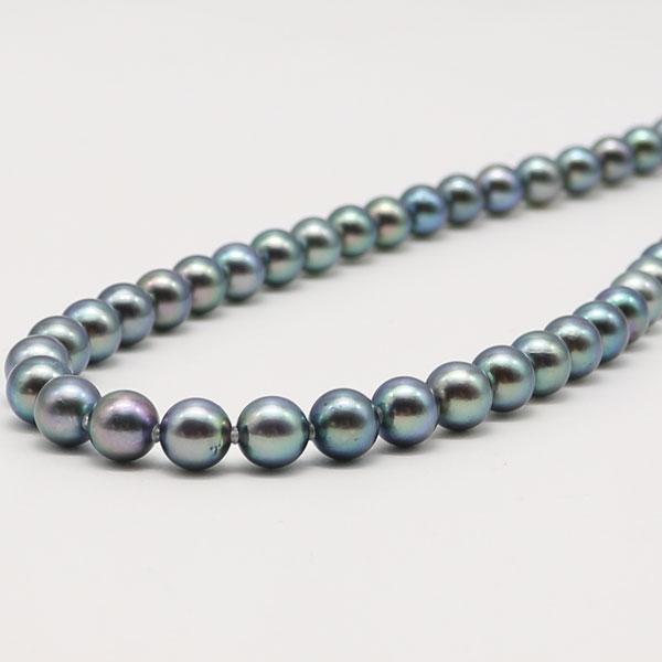 真珠 パール ネックレス あこや真珠 パールネックレス 7.5mm-8mm 黒