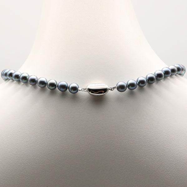 あこや真珠 ネックレス シルバー留め具 ブラック 黒 パール 楽天市場】アコヤ黒真珠 ブラックパールネックレス 5-5.5mm セミ