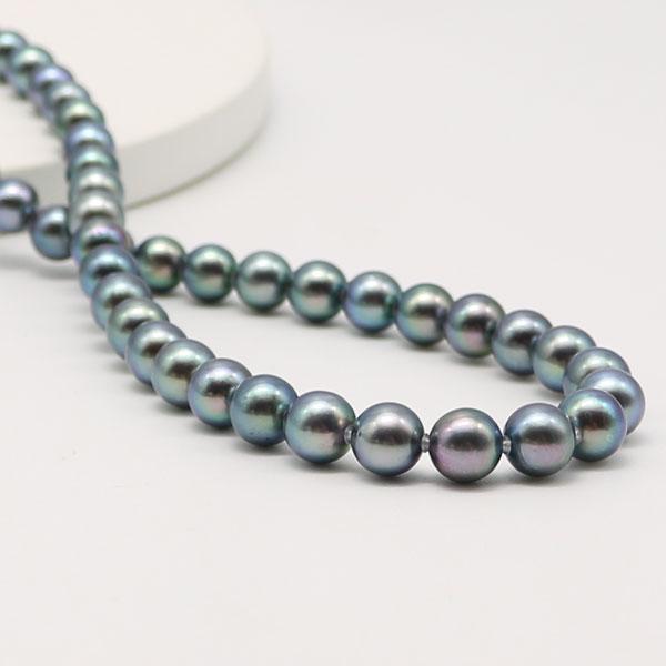 真珠 パール ネックレス あこや真珠 パールネックレス 7.5mm-8mm 黒