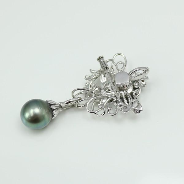 真珠 パール ブローチ 黒蝶真珠 13mm ブラックカラー 2ウエイパールペンダント黒蝶貝 真珠パール専門店 アリエルパール 通販 Yahoo ショッピング