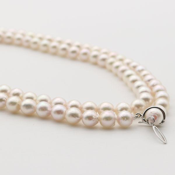 真珠 パール ロング ネックレス あこや真珠 パールネックレス 7mm-7.5 