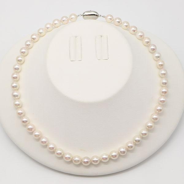 真珠 ネックレス あこや真珠 パール 8mm-8.5mm ホワイトカラー