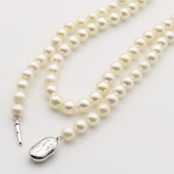 真珠 パール ロング ネックレス 7mm-7.5mm 120cm ホワイトカラー  バロックパール 14181の画像