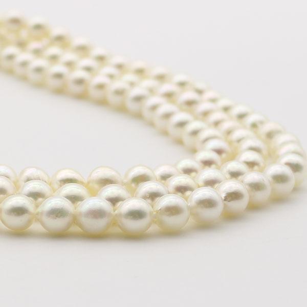 真珠 パール ロング ネックレス 7mm-7.5mm 120cm ホワイトカラー  バロックパール 14181の画像