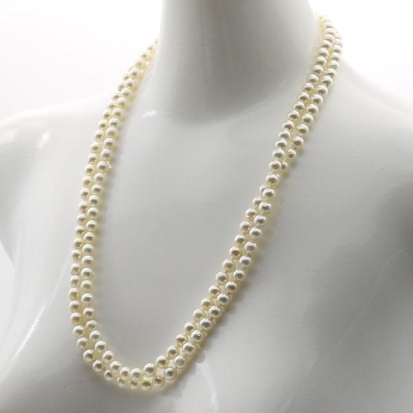 真珠 パール ロング ネックレス 7mm-7.5mm 120cm ホワイトカラー  バロックパール 14181の画像