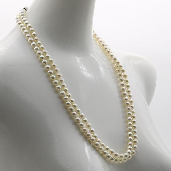 真珠 パール ロング ネックレス 7mm-7.5mm 120cm ホワイトカラー  バロックパール 14181の画像