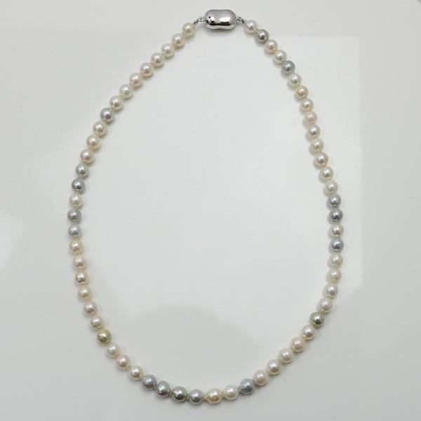 パールネックレス あこや アコヤ真珠 パール ネックレス SILVER 約7.0-7.5mm アクセサリー 32.34