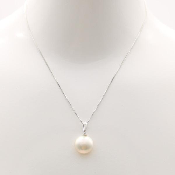 真珠 パール ネックレス マベ真珠 マベパール 13mm-14mm 半円 シルバー
