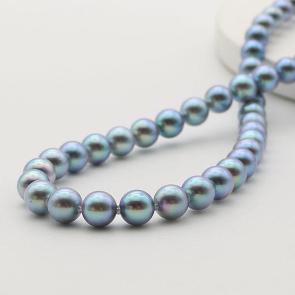 真珠 パール ネックレス あこや真珠7.5mm-8mm ブルーグレー 真珠 パール ネックレス あこや真珠7.5mm-8mm ブルーグレー