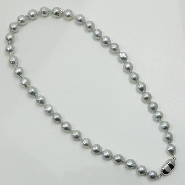 アコヤ真珠　あこやパールネックレス　本真珠パールネックレス あこや本真珠 パール スルーネックレス 8.0-8.5mm K18WG/K18