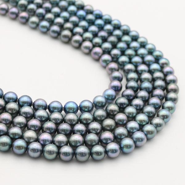 真珠 パール ネックレス あこや真珠 パールネックレス 7.5mm-8mm 黒