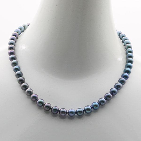 真珠 パール ネックレス あこや真珠 パールネックレス 7.5mm-8mm 黒