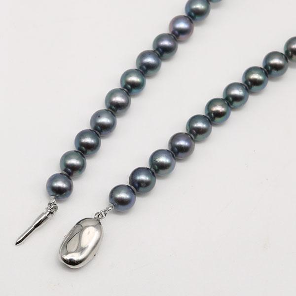 真珠 パール ネックレス あこや真珠 パールネックレス 7.5mm-8mm 黒