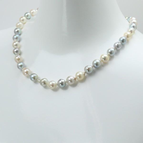 真珠 パール ネックレス あこや真珠 アコヤ本真珠 9mm-9.5mm マルチ
