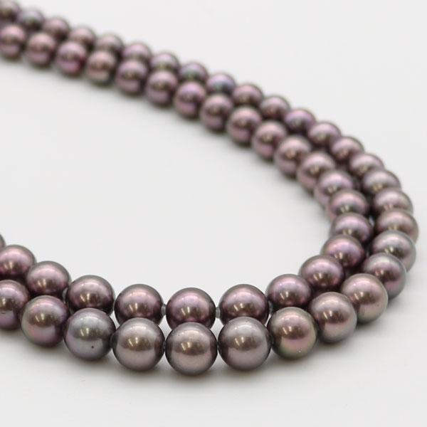 真珠 パール ネックレス あこや真珠 パールネックレス 9mm-9.5mm 黒