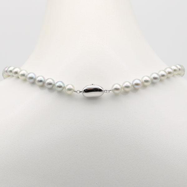 真珠 パール ネックレス あこや真珠 パールネックレス 7.5mm-8mm ナチュラル グレーカラー シルバー 冠婚葬祭  15204の画像