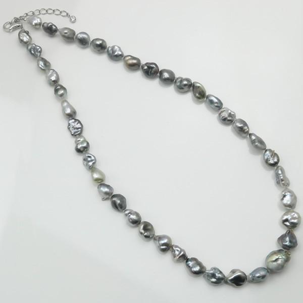 黒蝶真珠　パールネックレス　本真珠　silver 真珠 パール ネックレス 黒蝶真珠 パールネックレス 黒真珠 黒蝶