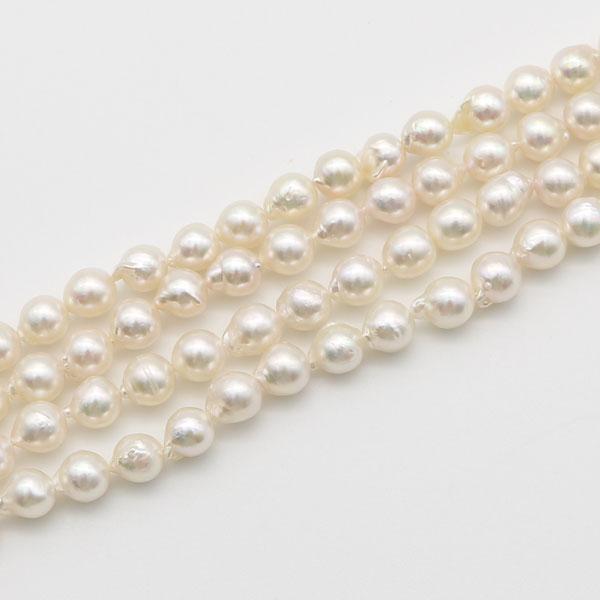 真珠 パール ネックレス あこや真珠 アコヤ本真珠 8.5mm-9mm バロック