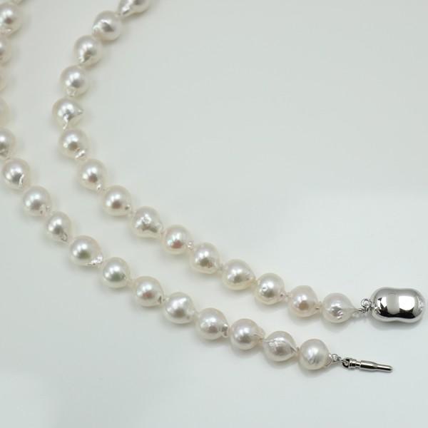 真珠 パール ネックレス あこや真珠 アコヤ本真珠 8.5mm-9mm バロック