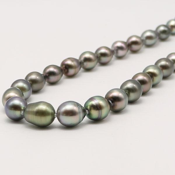 真珠 パール ネックレス 黒蝶真珠 パールネックレス 8.3mm-10.8mm 黒