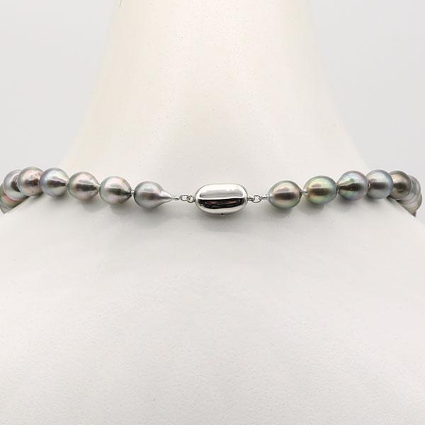 真珠 パール ネックレス 黒蝶真珠 パールネックレス 8.3mm-10.8mm 黒