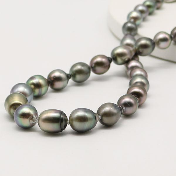 真珠 パール ネックレス 黒蝶真珠 パールネックレス 8.3mm-10.8mm 黒