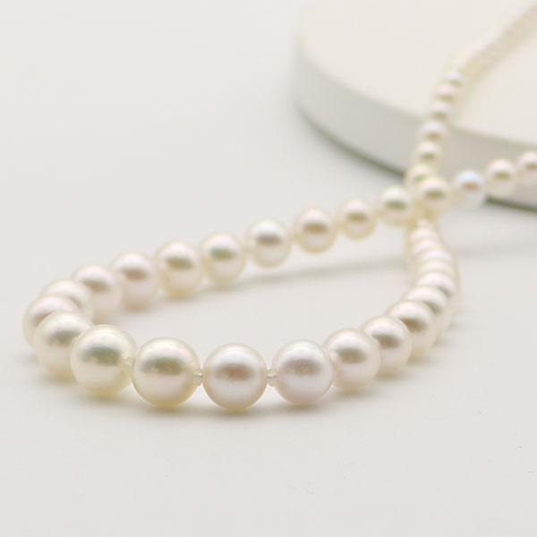【新品仕上げ済/テリ強】あこや真珠 パールネックレス 4-8mm グラデーション 真珠 パール ネックレス あこや真珠 パールネックレス 4-8mm グラデュ