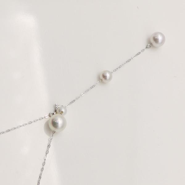 真珠 パール ネックレス あこや真珠 パールネックレス 8mm-8.5mm ホワイトカラー ベビーパール スルーデザイン K18YG か K14WG アコヤ本真珠 カジュアル 15582の画像