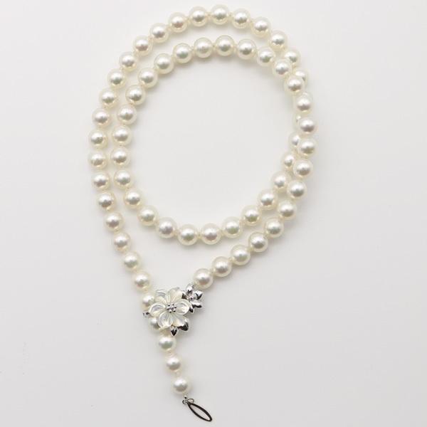 真珠 パール ロング ネックレス あこや真珠 パールネックレス 7.5mm