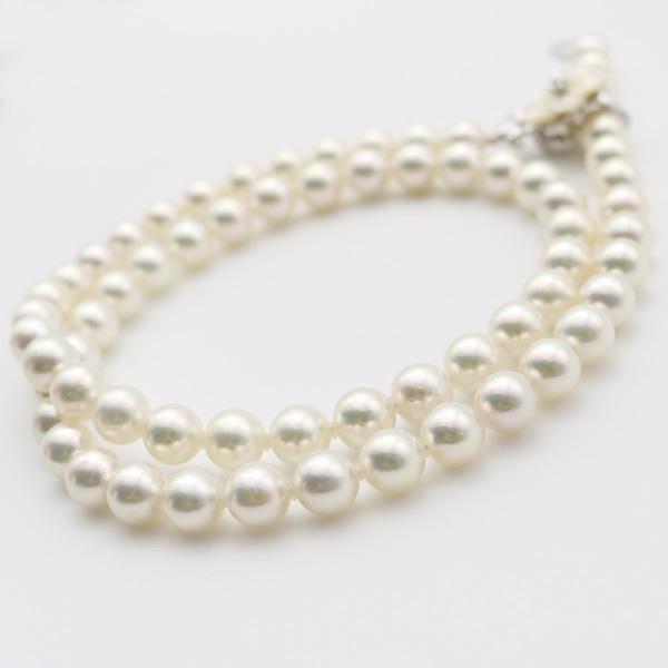 真珠 パール ロング ネックレス あこや真珠 パールネックレス 7.5mm