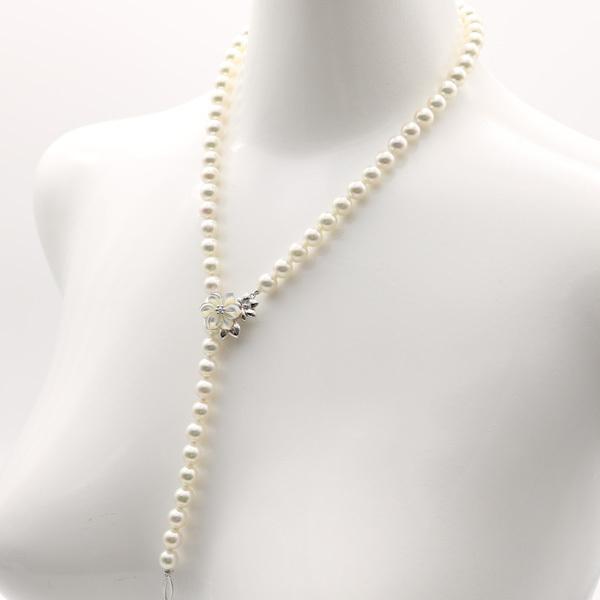 真珠 パール ロング ネックレス あこや真珠 パールネックレス 7.5mm