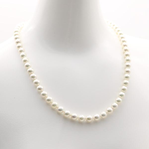 真珠 パール ロング ネックレス あこや真珠 パールネックレス 7.5mm